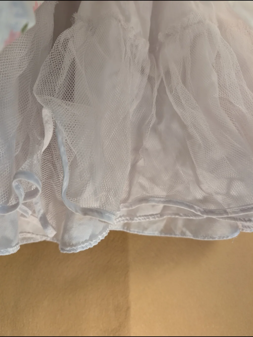 Laura Ashley White Floral Dress with Pink & Blue Accents